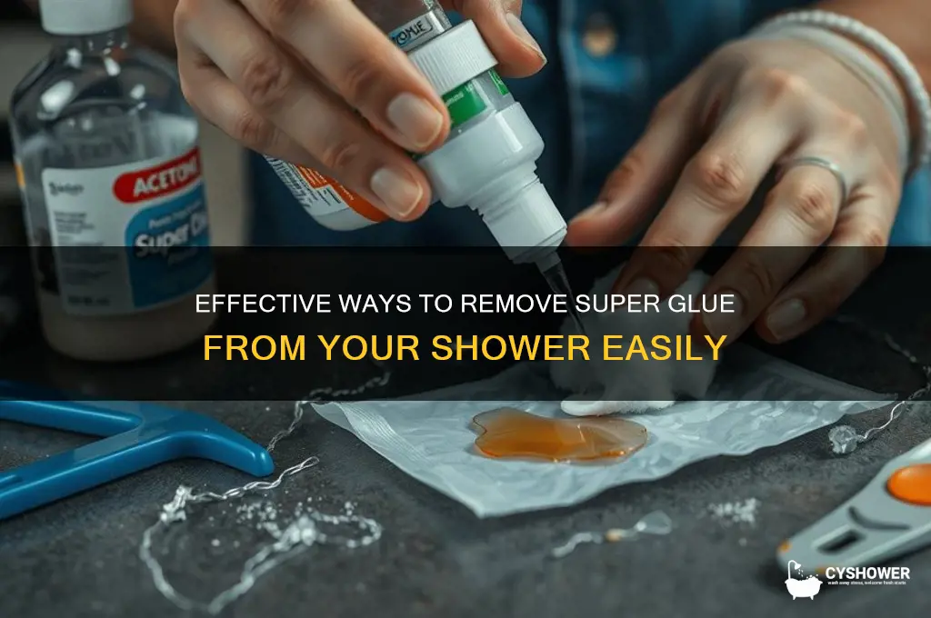 how to remove super glue from shower