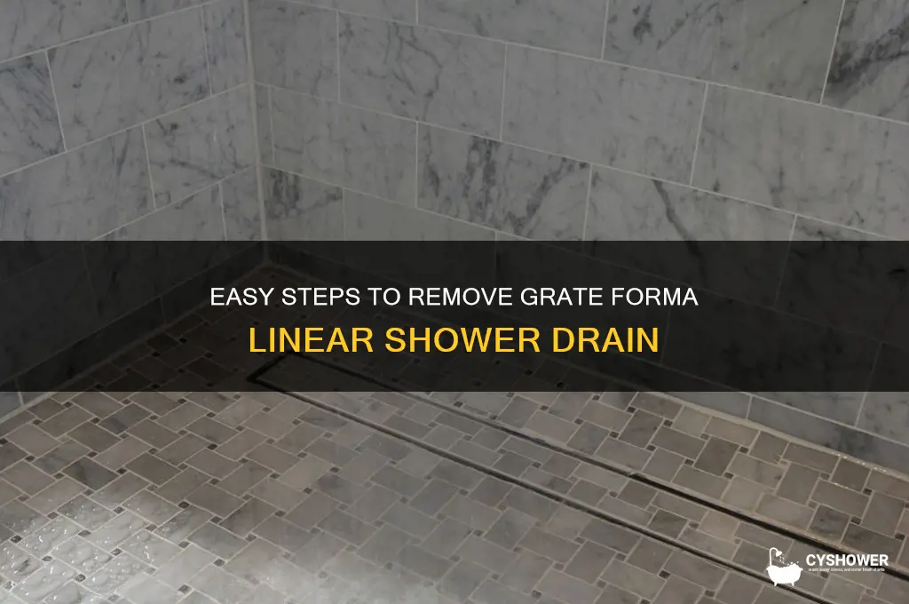 how to remove the grate forma linear drain in shower