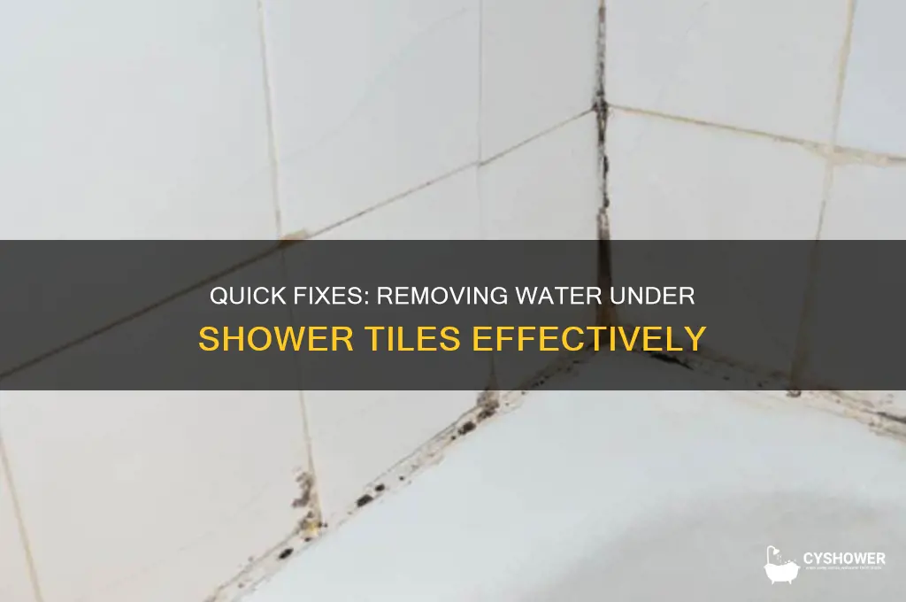 how to remove water from under tiles in shower