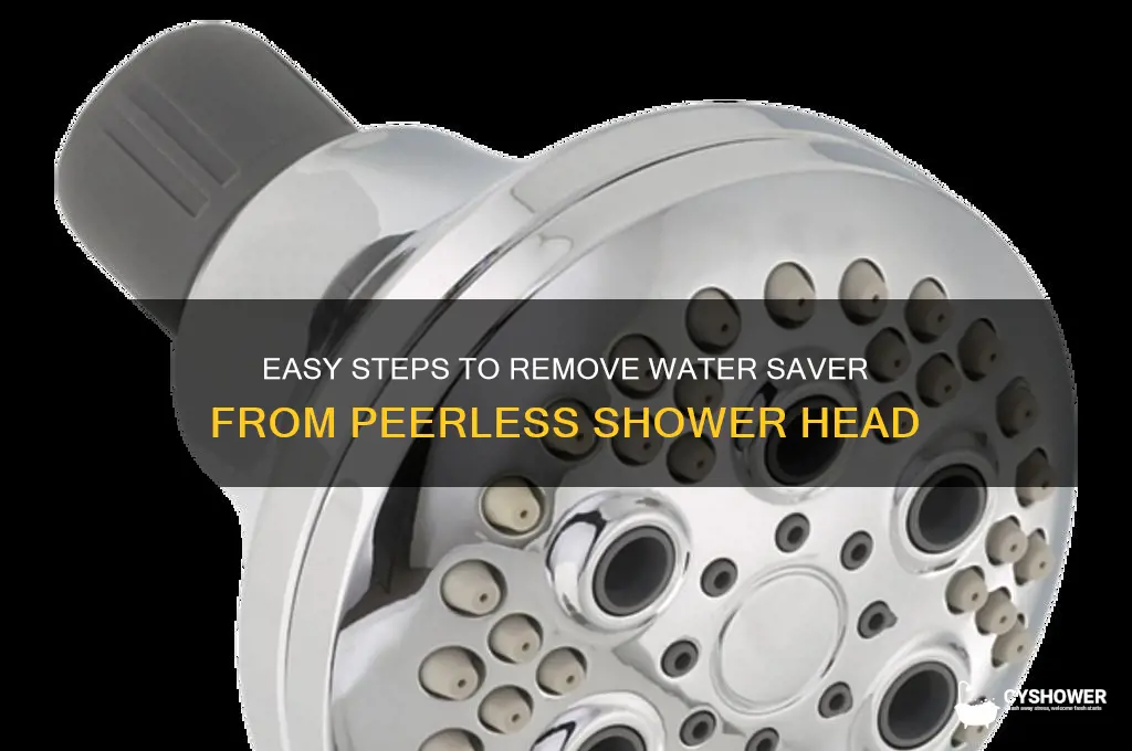 how to remove water saver from peerless shower head