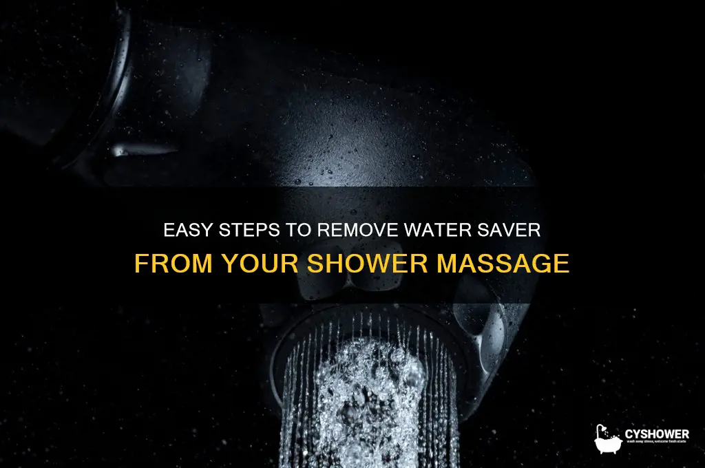 how to remove water saver from water puk shower massage