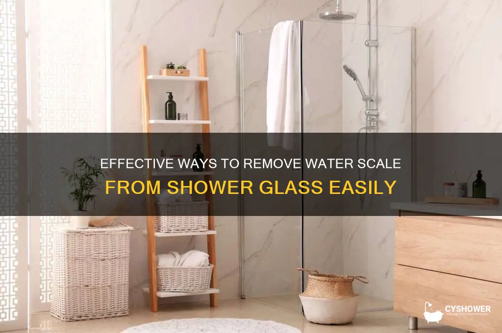 how to remove water scale from shower glass