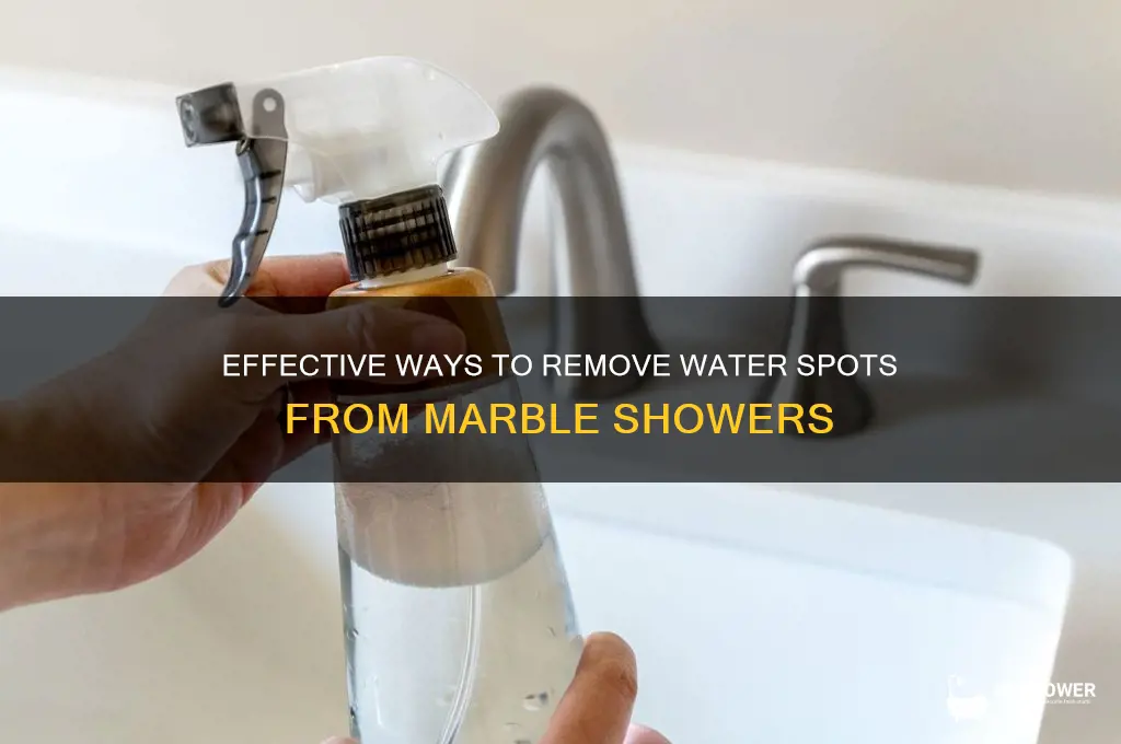 how to remove water spots from marble shower