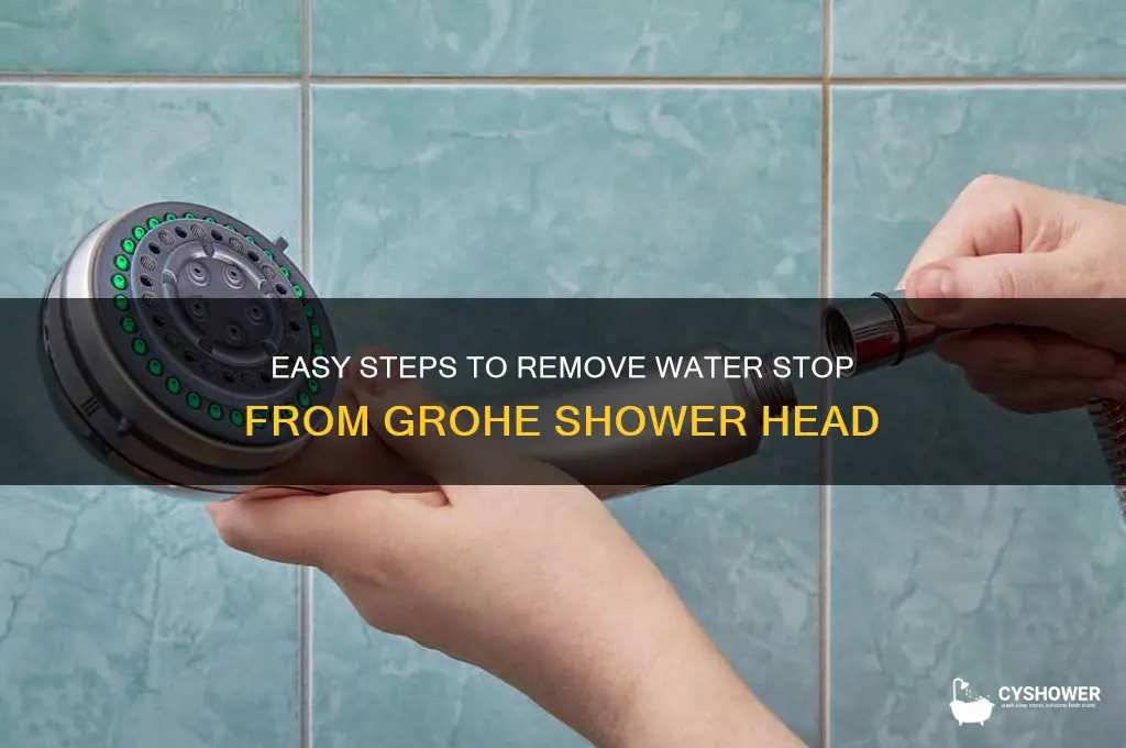 how to remove water stop from grohe shower head