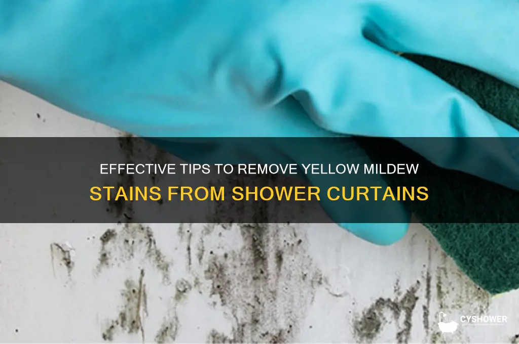 how to remove yellow mildew stains from shower curtain