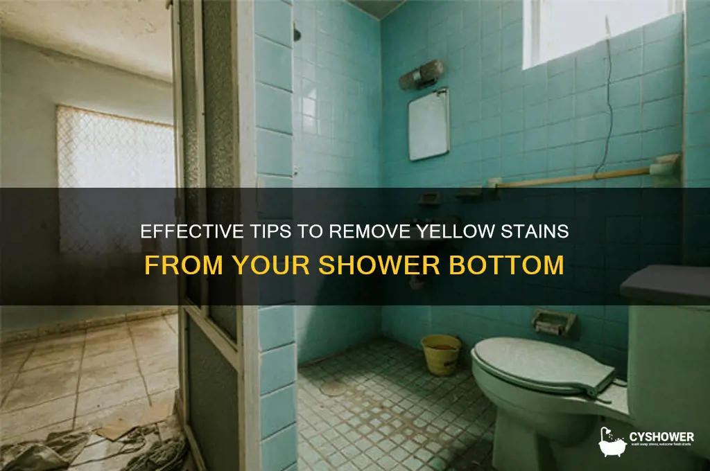 how to remove yellow stain from shower bottom