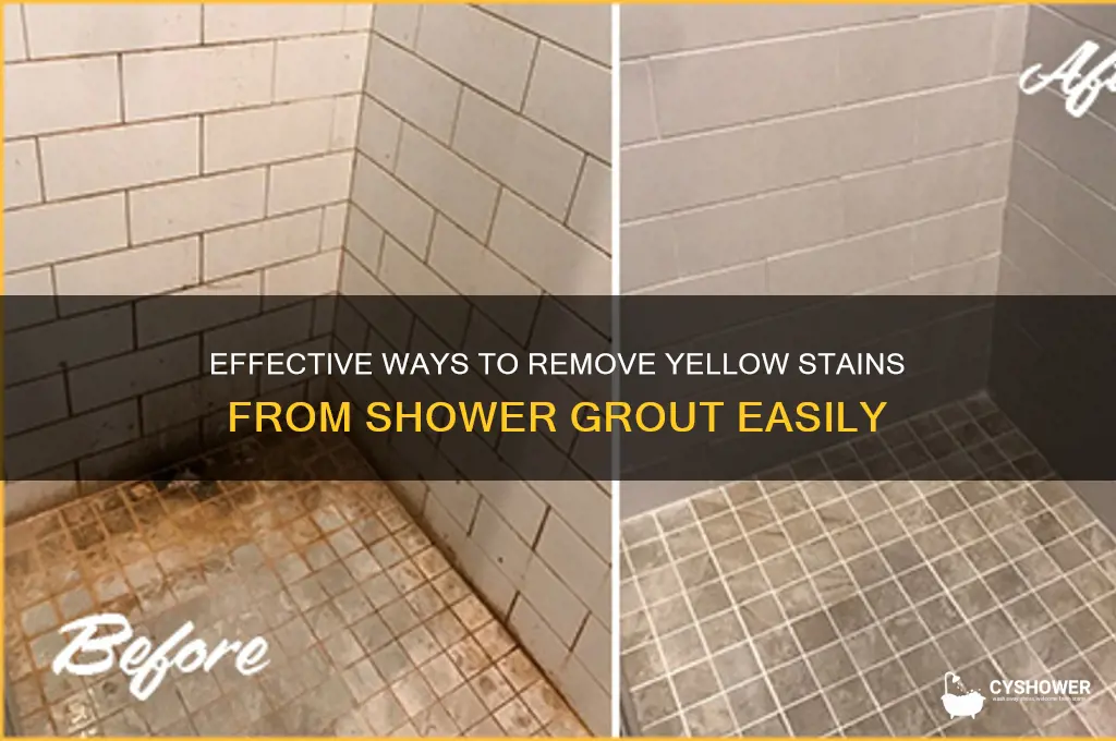 how to remove yellow stains from shower grout