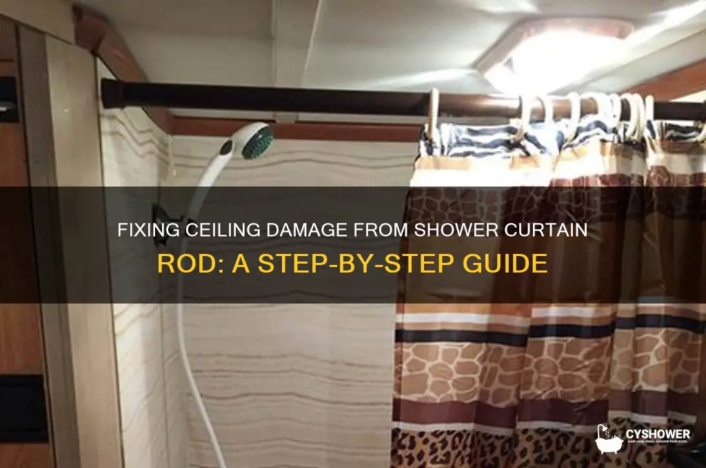 how to repair ceiling where shower curtain rod