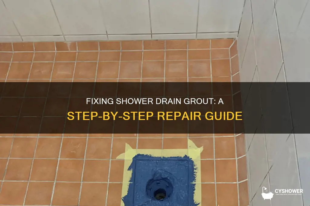 how to repair grout around shower drain