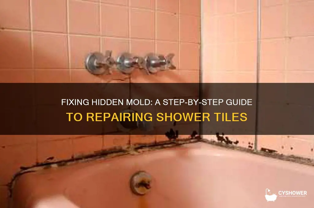 how to repair mold behind shower tiles