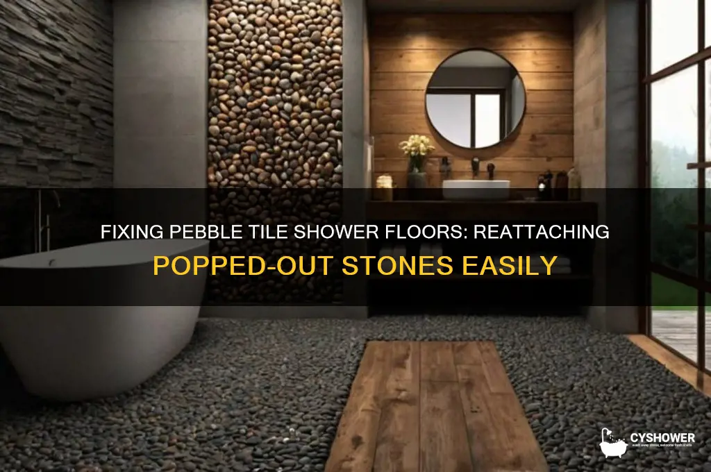how to repair pebble tile shower floor stone popped out