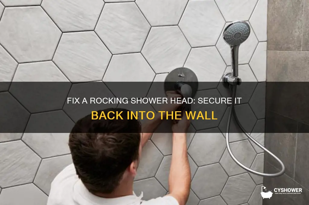 how to repair rocking shower head out of wall