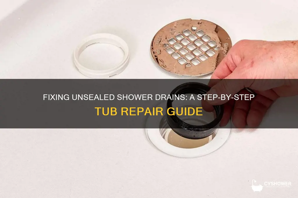 how to repair unsealed shower drain in tub