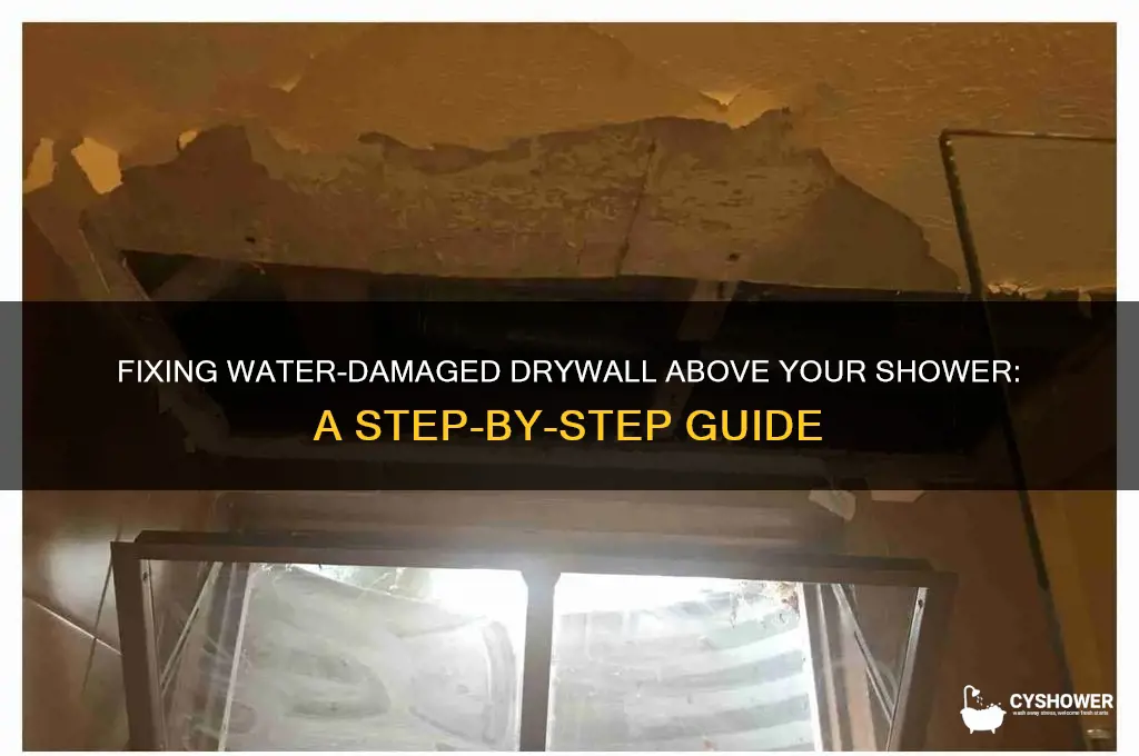 how to repair water damaged drywalll above shower