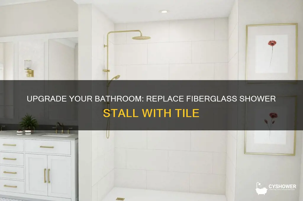 how to replace a fiberglass shower stall with tile