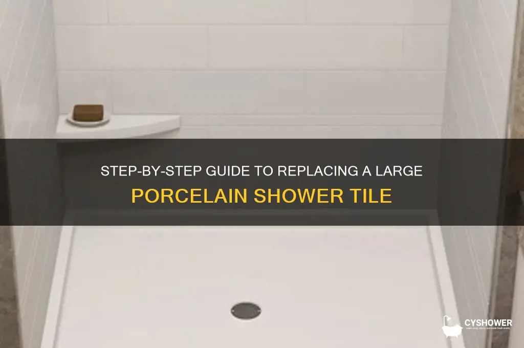 how to replace a large porcelain shower tile