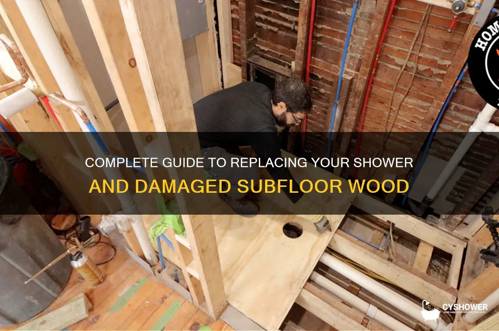 how to replace a shower and the wood below