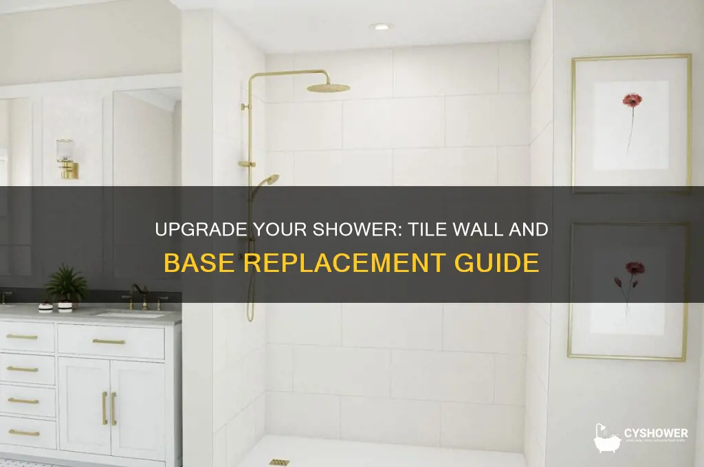 how to replace a shower base with tile walls