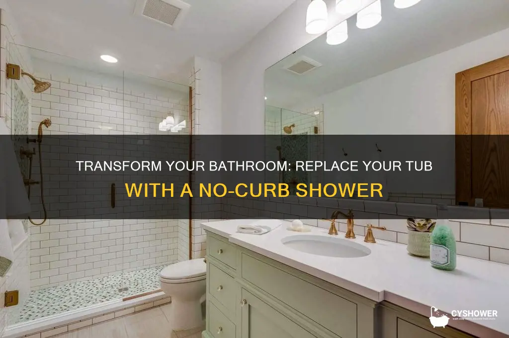 how to replace a tub with a no curb shower