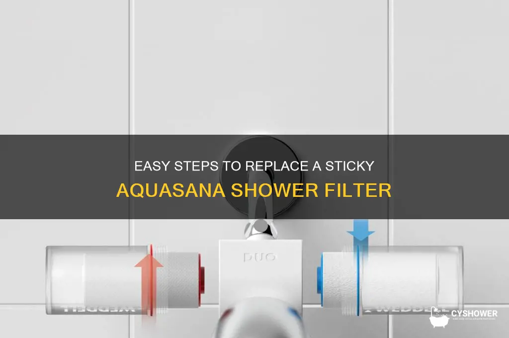 how to replace aquasana shower filter when it sticky