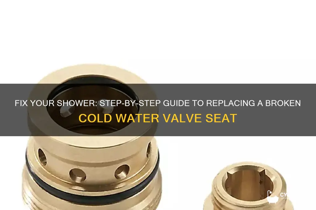 how to replace broken cold water valve seat in shower