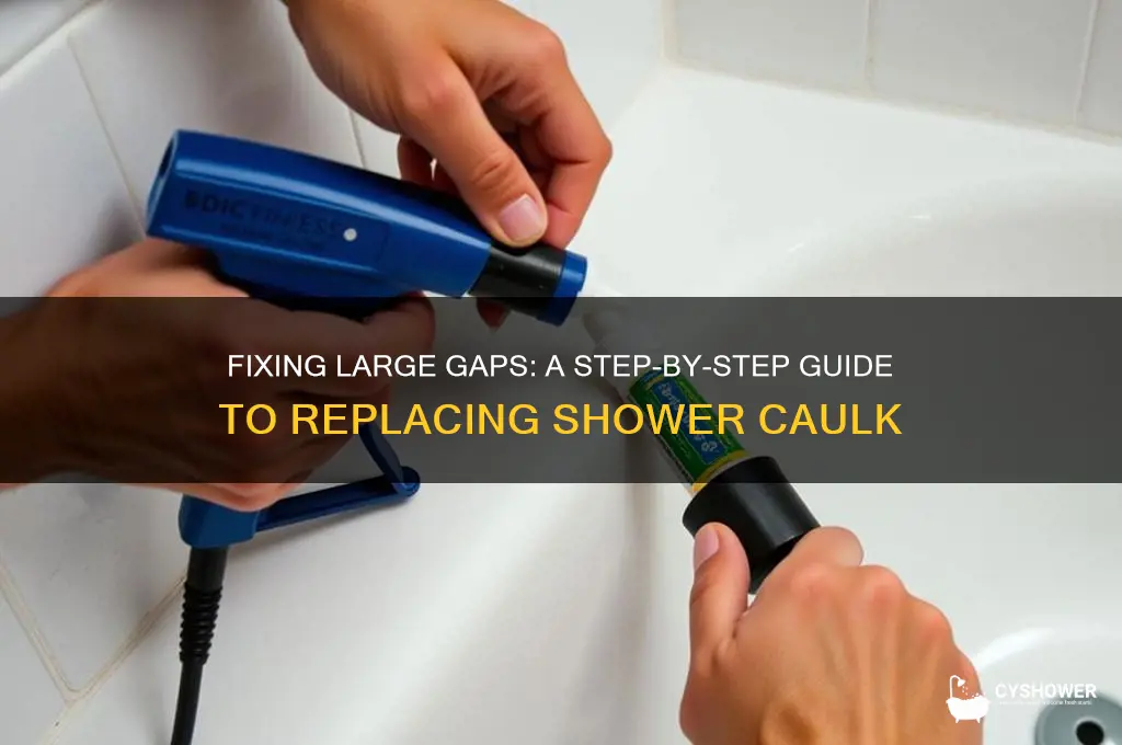 how to replace caulk in shower stall with large gaps