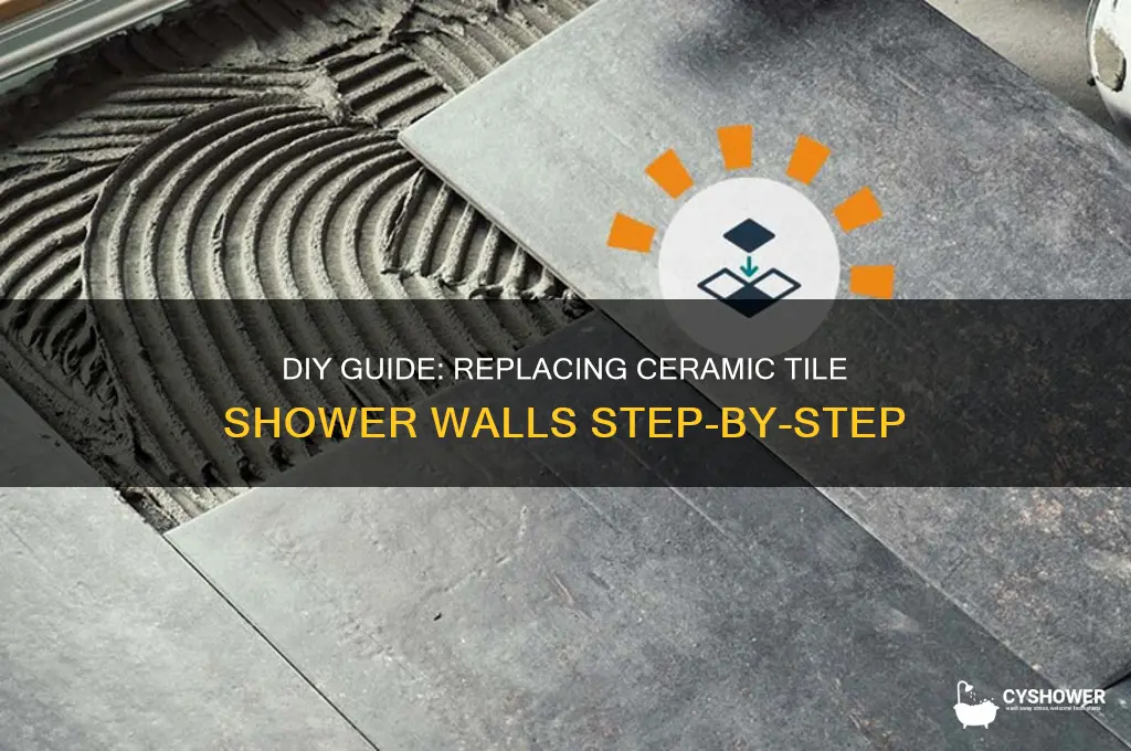 how to replace ceramic tile shower wall