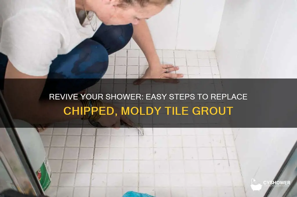 how to replace chipped moldy tile grout in the shower