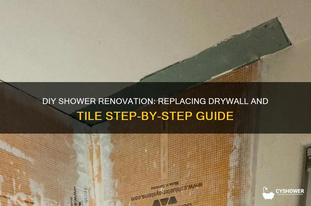 how to replace drywall and tile in shower