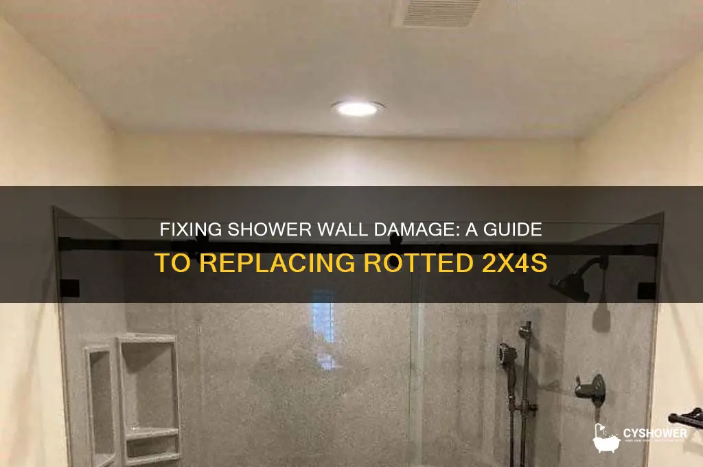 how to replace rotted 2x4s behind shower walls