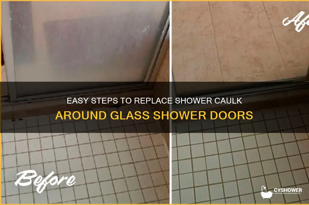 how to replace shower caulk around glass shower door