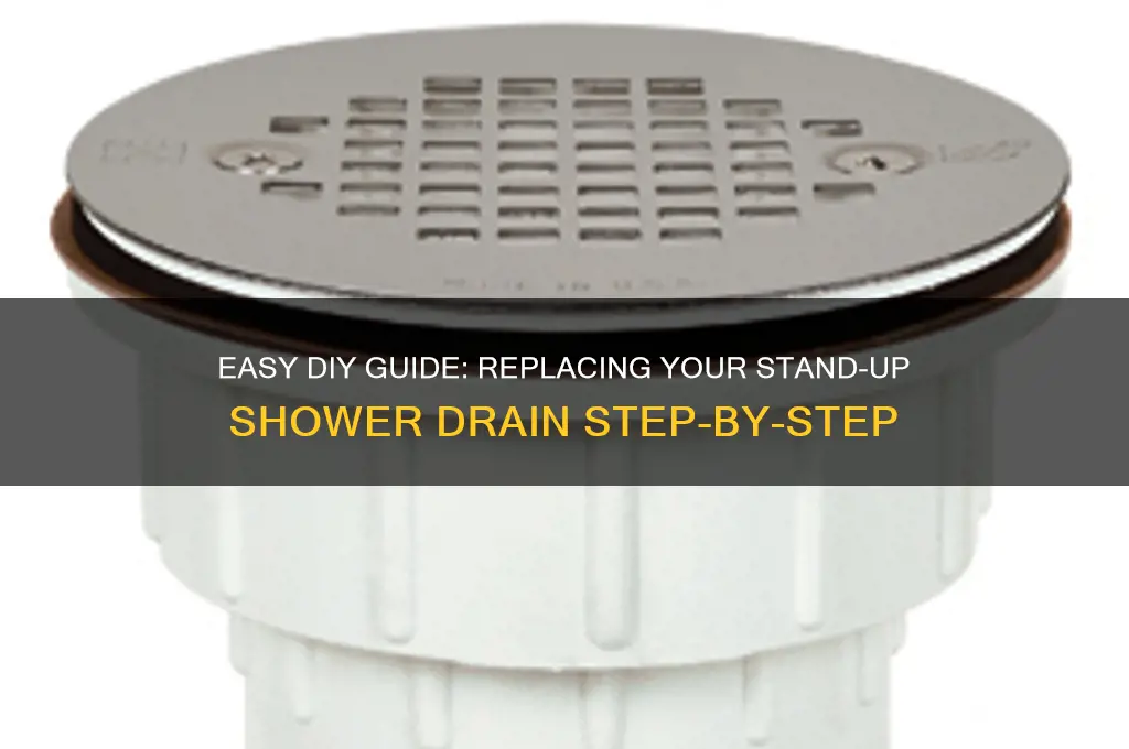 how to replace stand up shower drain