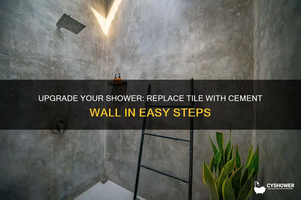 how to replace tile in shower with cement wall