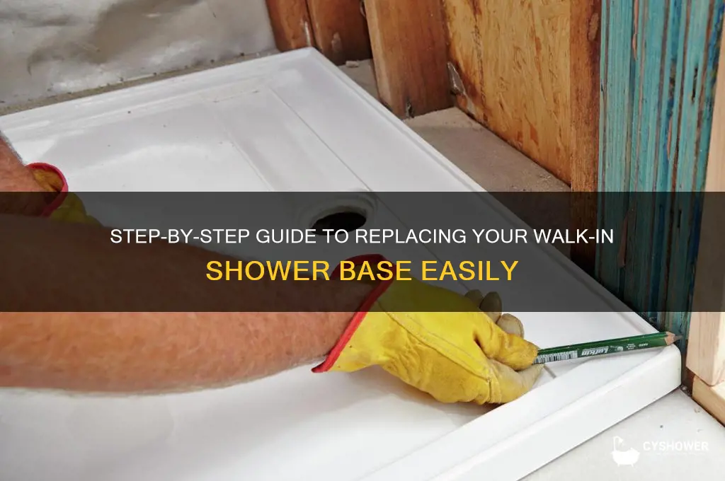how to replace walk in shower base