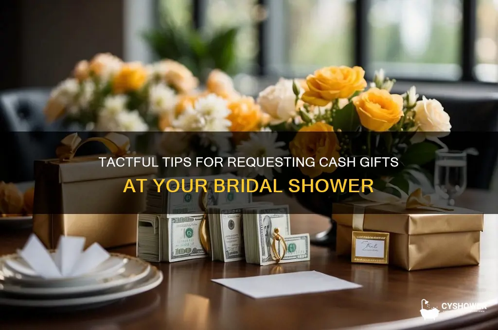 how to request cash gift bridal shower