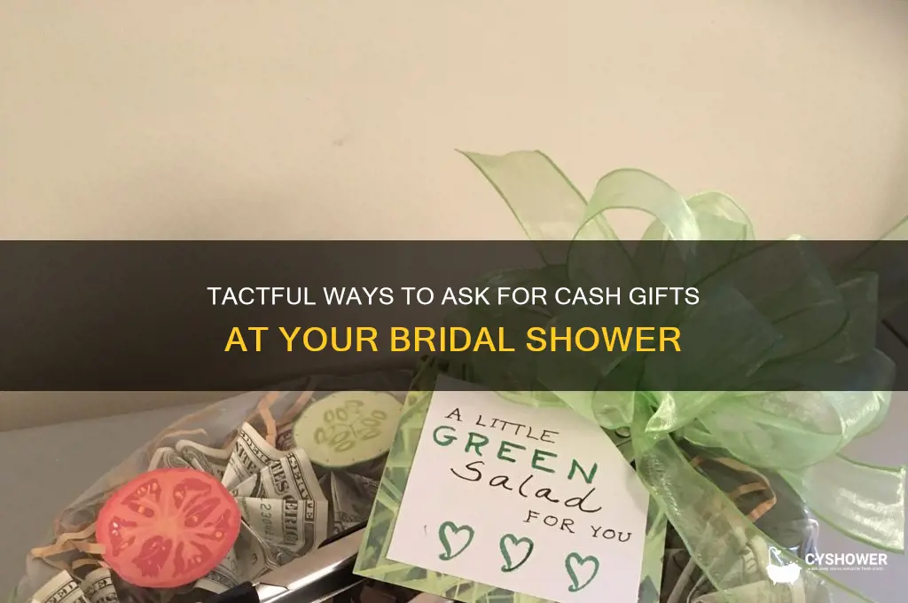 how to request money as gift for bridal shower