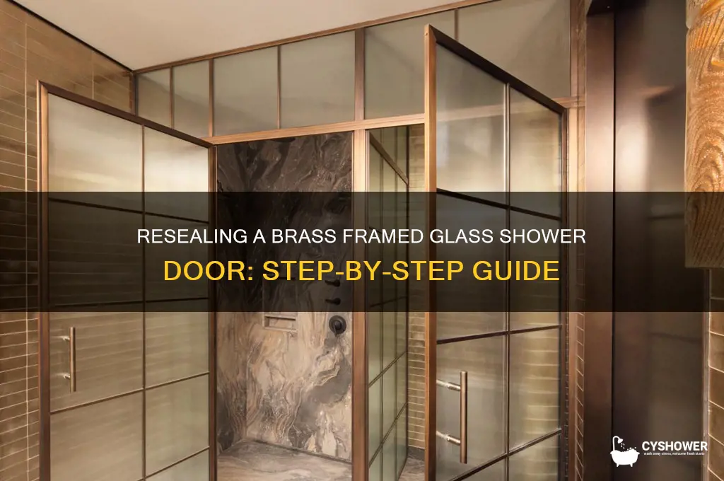 how to reseal a brass framed glass shower door