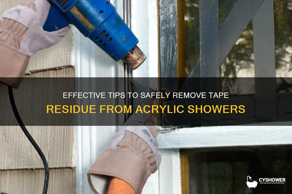 how to safely remove tape residue from acrylic shower enclosure