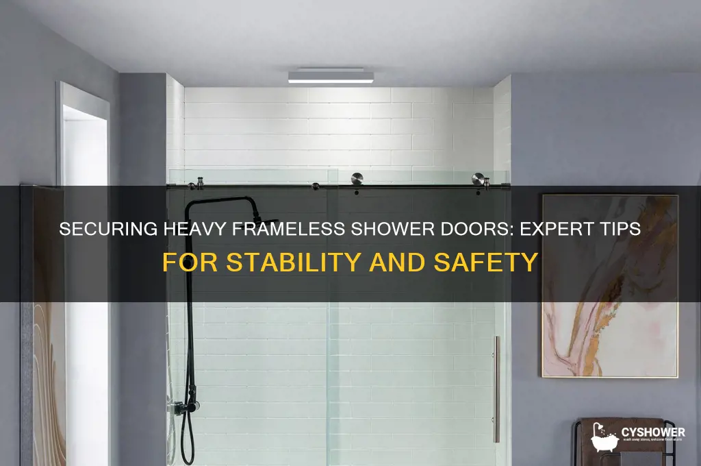 how to secure a heavy frameless shower door