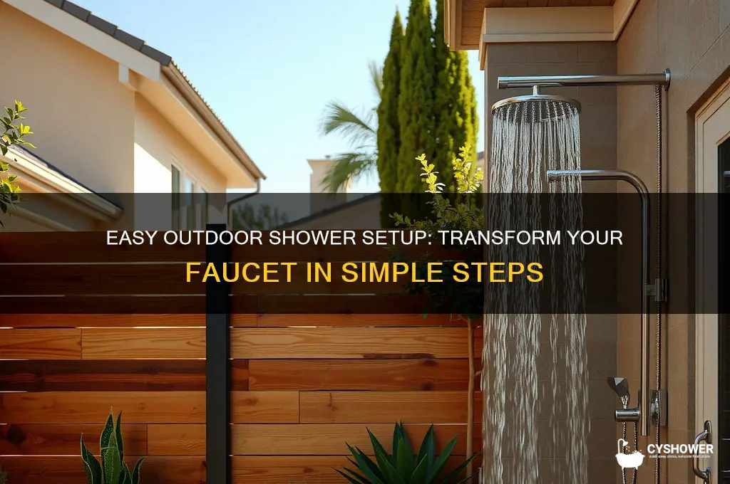 how to set-up a shower fro a out door faucet