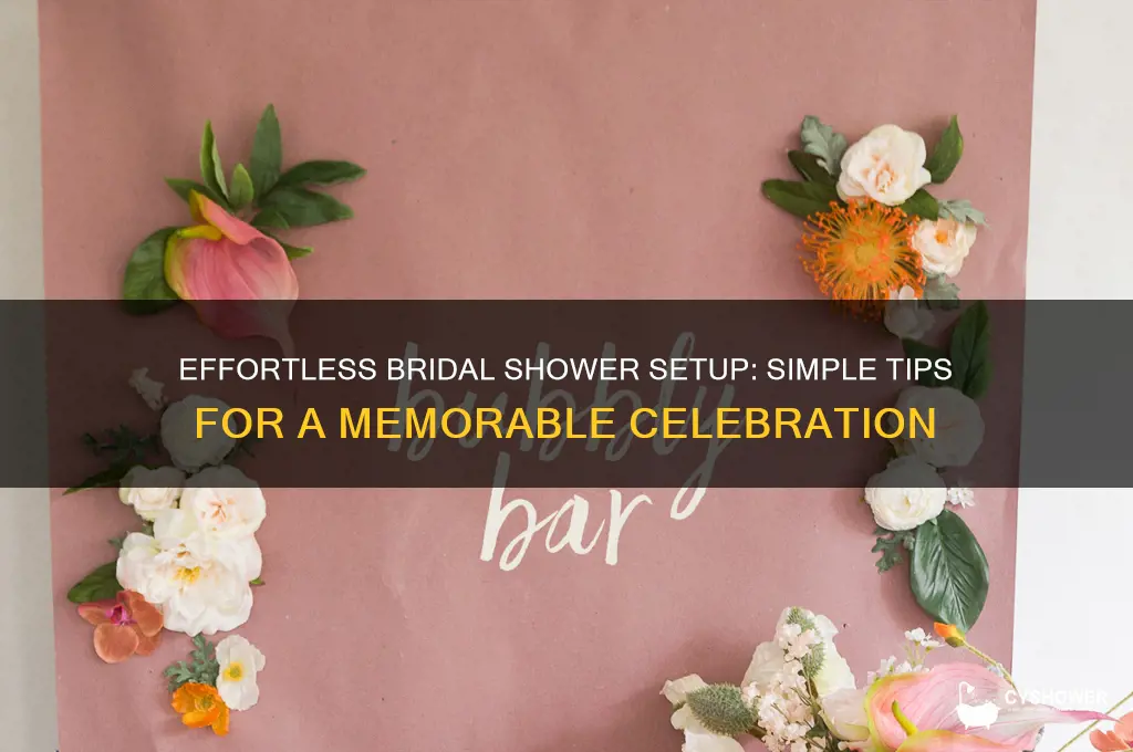 how to set up a simple bridal shower