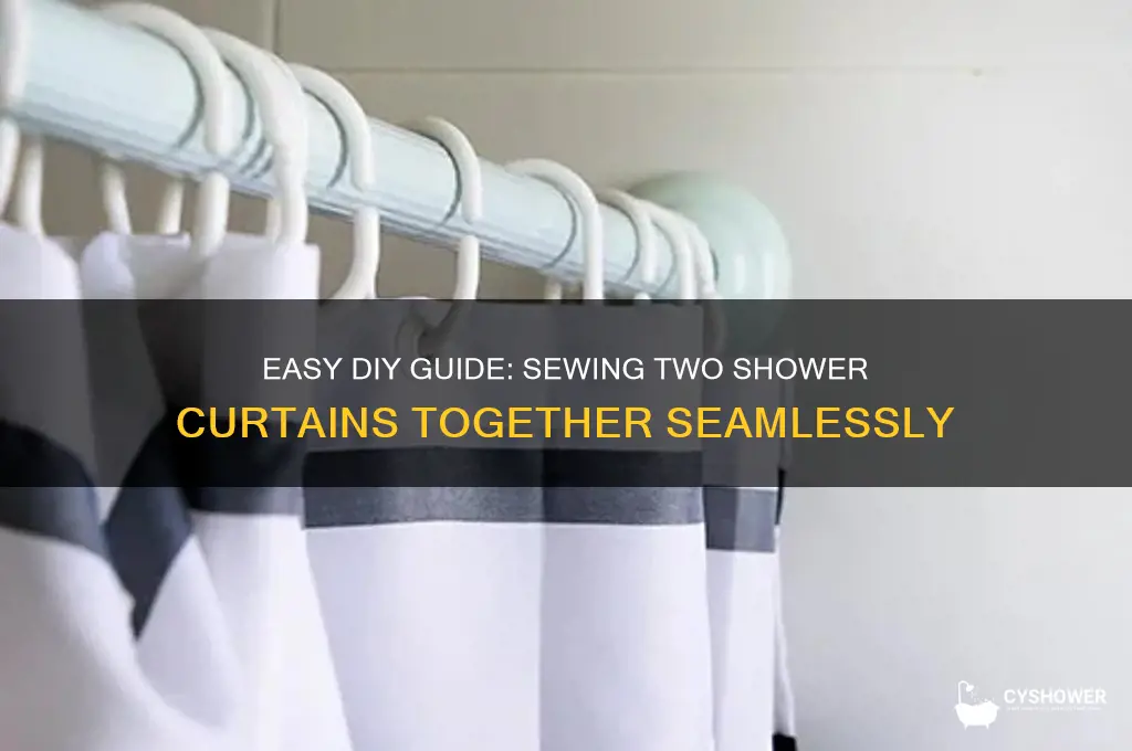 how to sew two shower curtains together