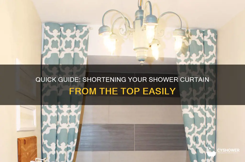 how to shorten a shower curtain from the top