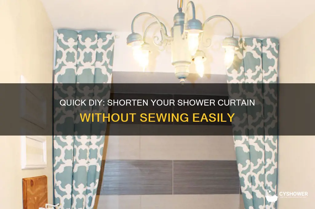 how to shorten a shower curtain without sewing