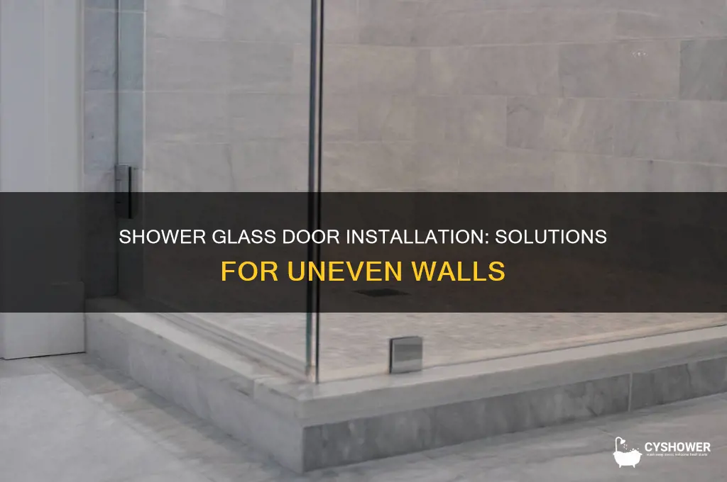 how to shower glass door uneven walls