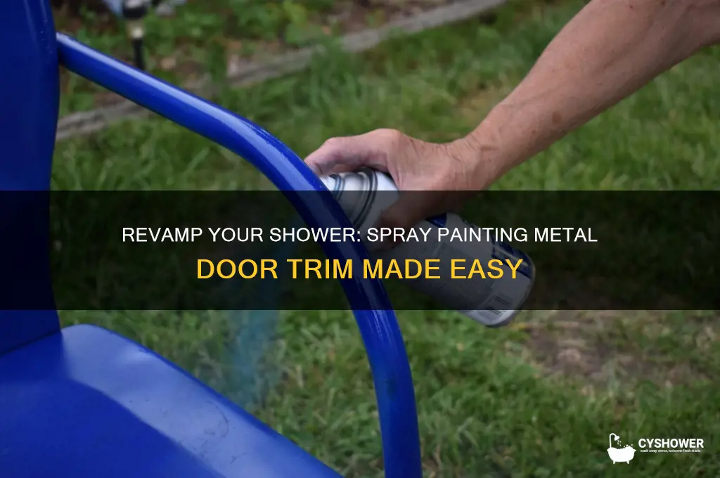 how to spray paint metal shower door trim