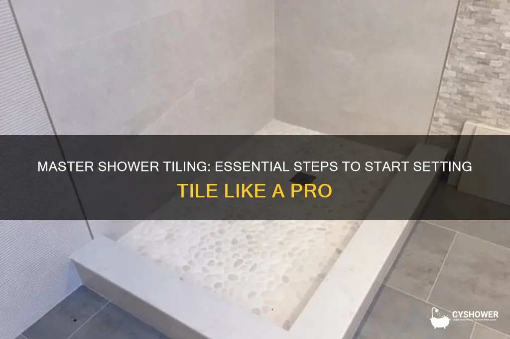 how to start setting tile in a shower