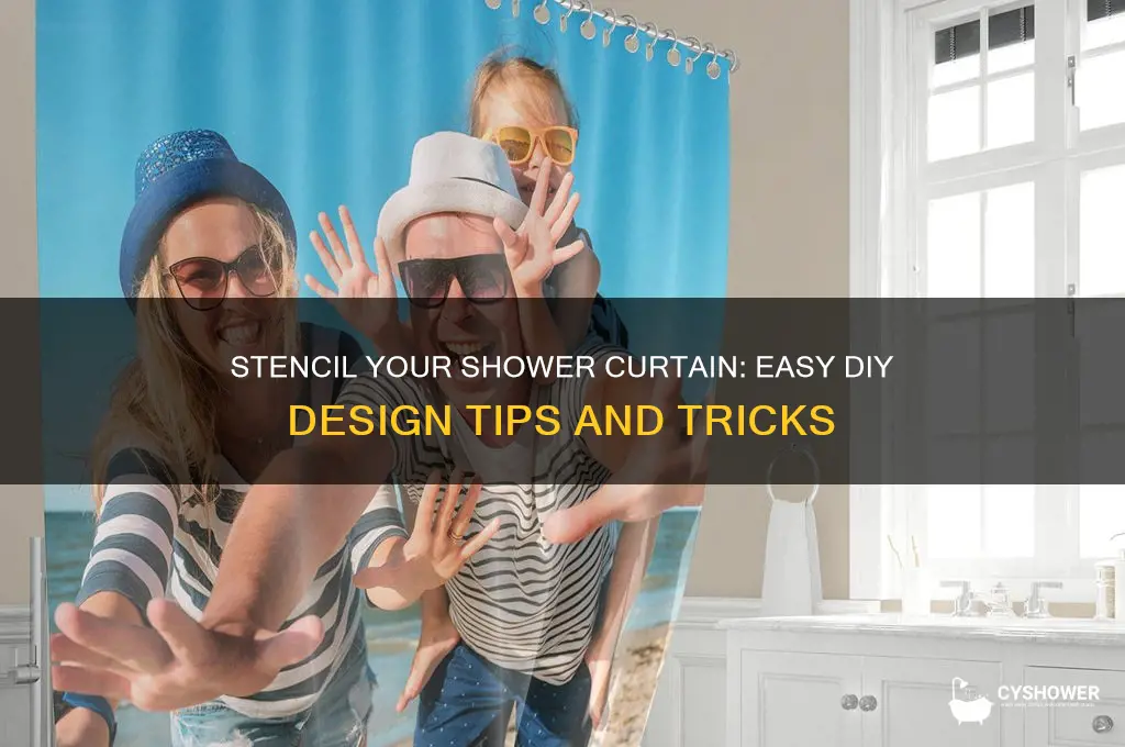how to stencil a shower curtain