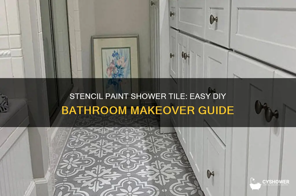 how to stencil paint shower tile