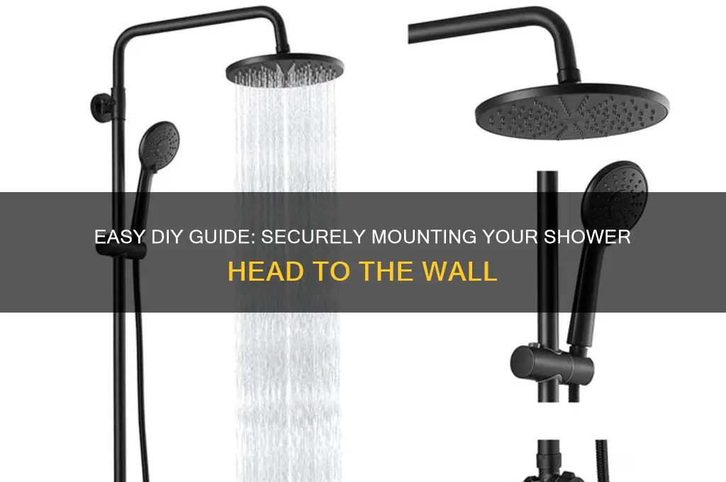 how to stick shower head to wall